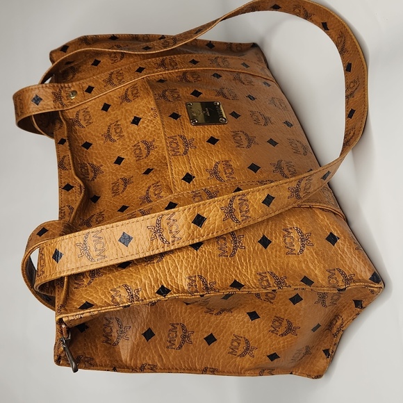 MCM Handbags - Authentic MCM Monogram Vintage Shoulder Tote Bag Cognac Visetos